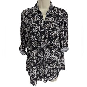 Emily Daniels Holographic Button Down Shirt Sz M